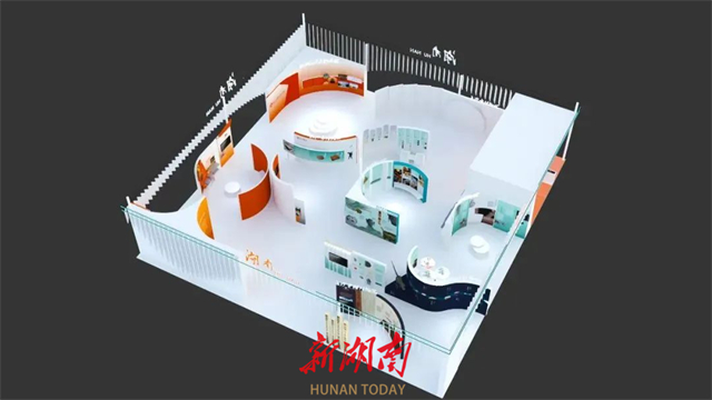 A 3D design sketch of the Hunan pavilion.