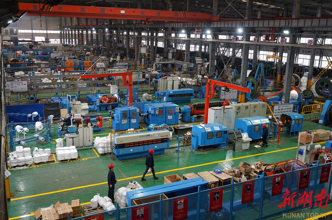 2月25日，望城经济技术开发区，金龙电缆科技公司生产车间一片忙碌。 湖南日报全媒体记者 徐行 摄