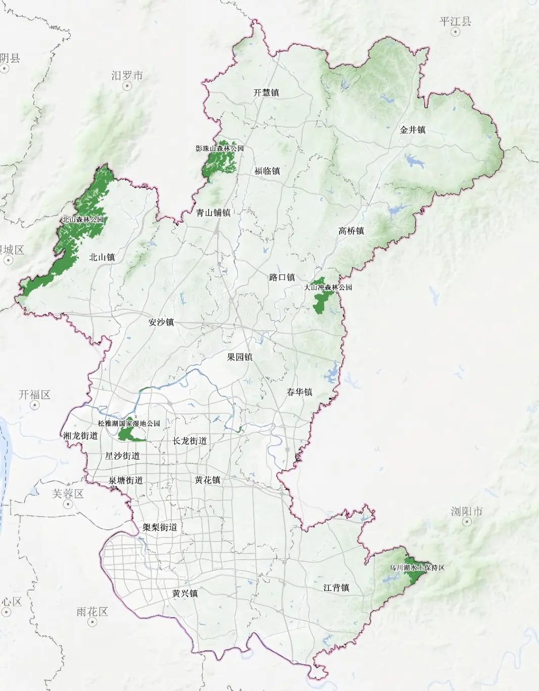 长沙县生态保护红线划定图，图片来源@长沙县自然资源局